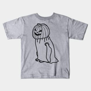 Minimal Penguin Wearing Halloween Costume Outline Kids T-Shirt